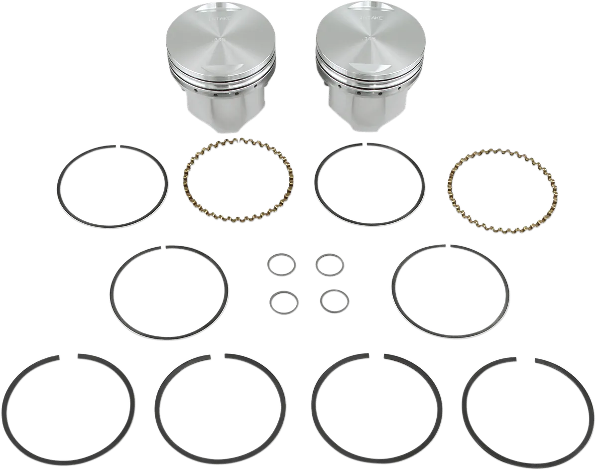KB Performance KB258.005 Cast Piston Kit (80ci., Flat Top) - .005in. Oversize to 3.503in., 8.7:1 Compression