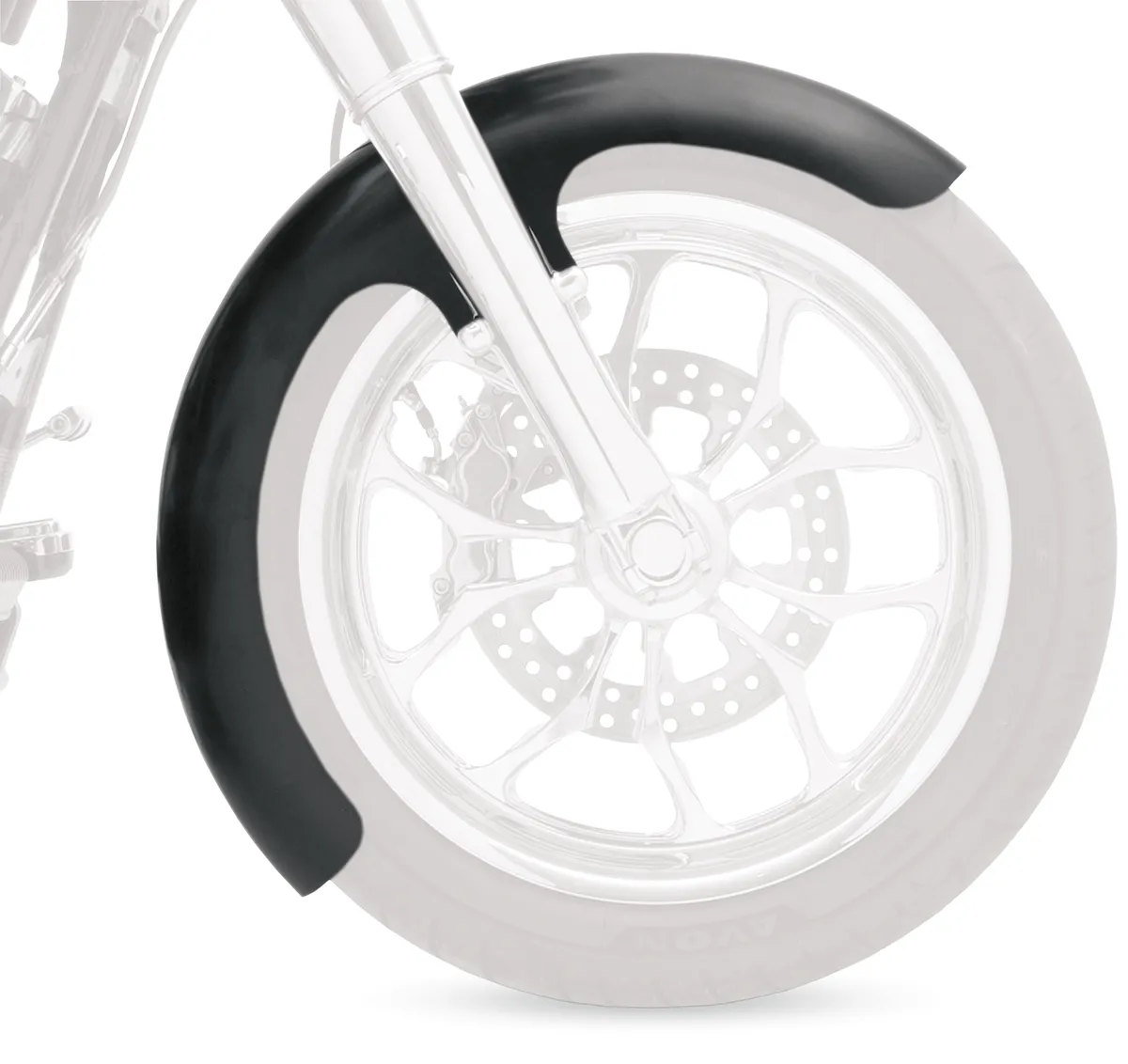 Klock Werks KW05-02-0026E Tire Hugger Series Wrapper Front Fender for 21in. Wheel