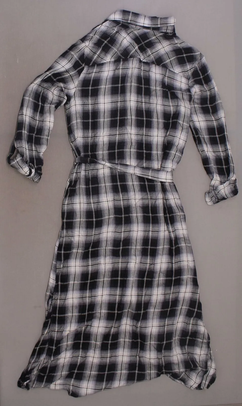 Knox Rose Women's Plaid Long Sleeve Button Front Shirt Dress