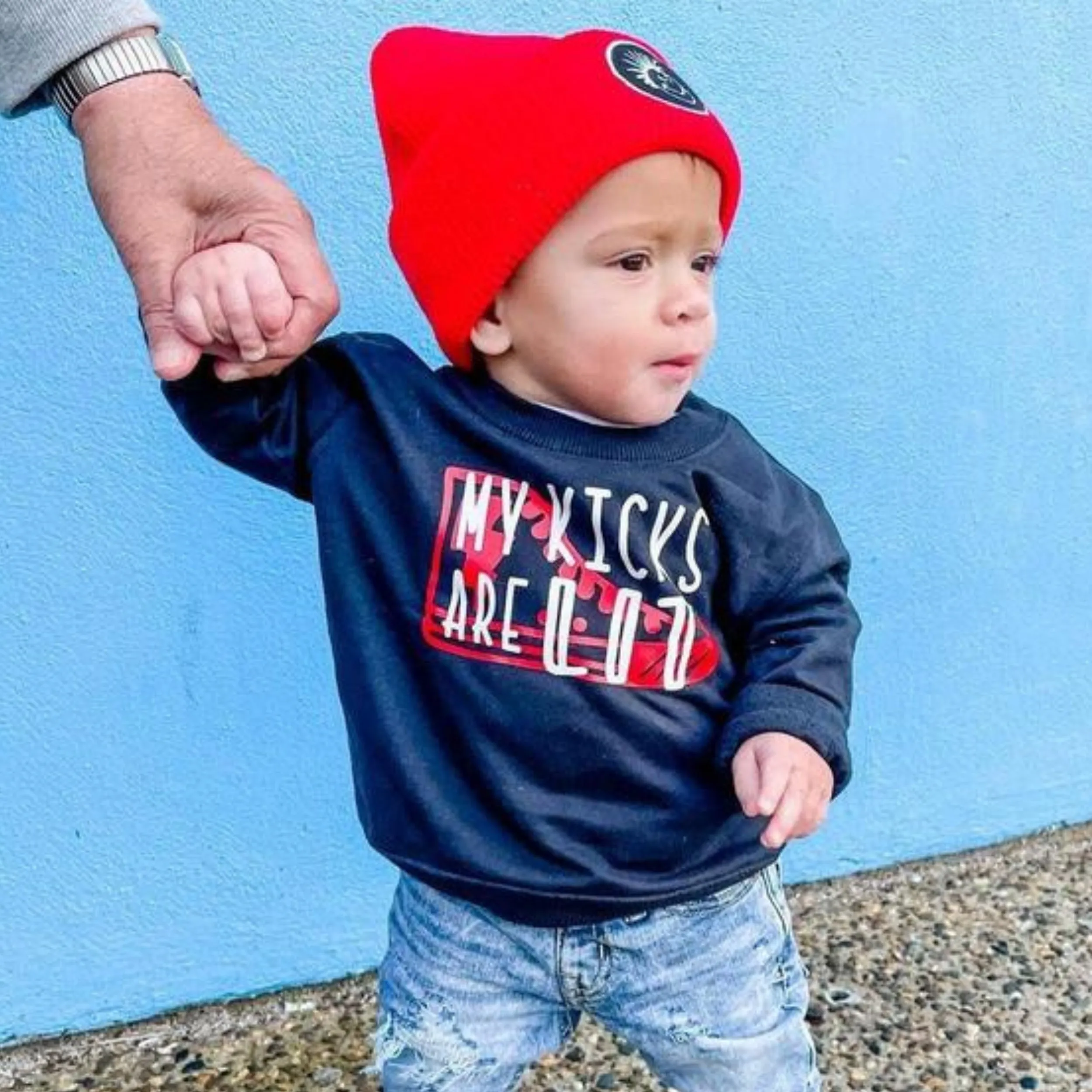 Knuckleheads Red Fold-Up Beanie For Children