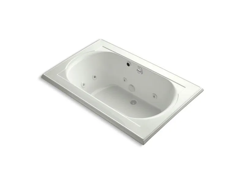 KOHLER K-1170-HH-0 Memoirs 66" x 42" drop-in whirlpool with reversible drain, heater and custom pump location without jet trim