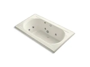 KOHLER K-1418-HH-0 Memoirs 72" x 42" drop-in whirlpool with reversible drain, heater and custom pump location without jet trim