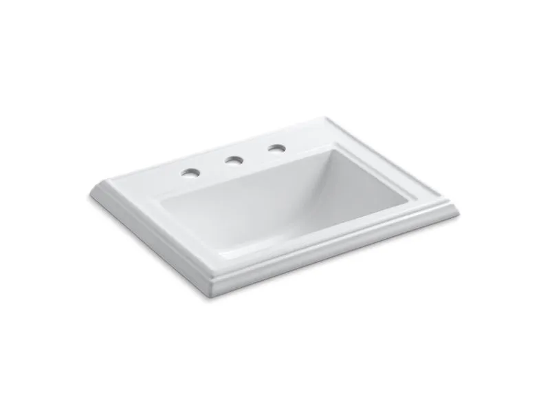 KOHLER K-2241-8 Memoirs Classic Classic drop-in bathroom sink with 8" widespread faucet holes