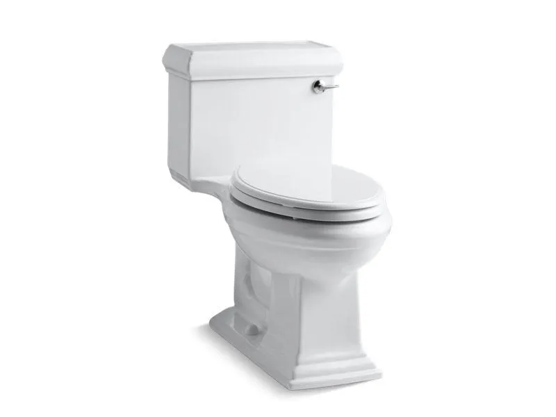 KOHLER K-3812-RA Memoirs Classic Comfort Height One-piece compact elongated 1.28 gpf chair height toilet with right-hand trip lever, and Quiet-Close seat