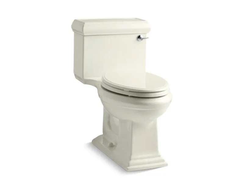 KOHLER K-3812-RA Memoirs Classic Comfort Height One-piece compact elongated 1.28 gpf chair height toilet with right-hand trip lever, and Quiet-Close seat