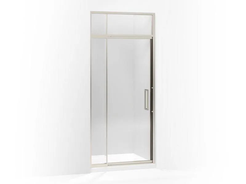 KOHLER K-705819-L Lattis Pivot shower door with sliding steam transom, 89-1/2" H x 36 - 39" W, with 3/8" thick Crystal Clear glass