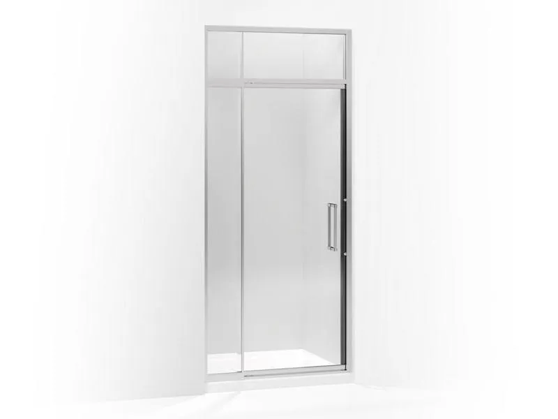 KOHLER K-705819-L Lattis Pivot shower door with sliding steam transom, 89-1/2" H x 36 - 39" W, with 3/8" thick Crystal Clear glass