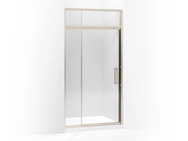 KOHLER K-705821-L Lattis Pivot shower door with sliding steam transom, 89-1/2" H x 39 - 42" W, with 3/8" thick Crystal Clear glass