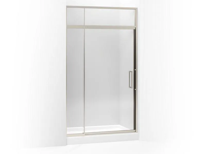 KOHLER K-705823-L Lattis Pivot shower door with sliding steam transom, 89-1/2" H x 45 - 48" W, with 3/8" thick Crystal Clear glass