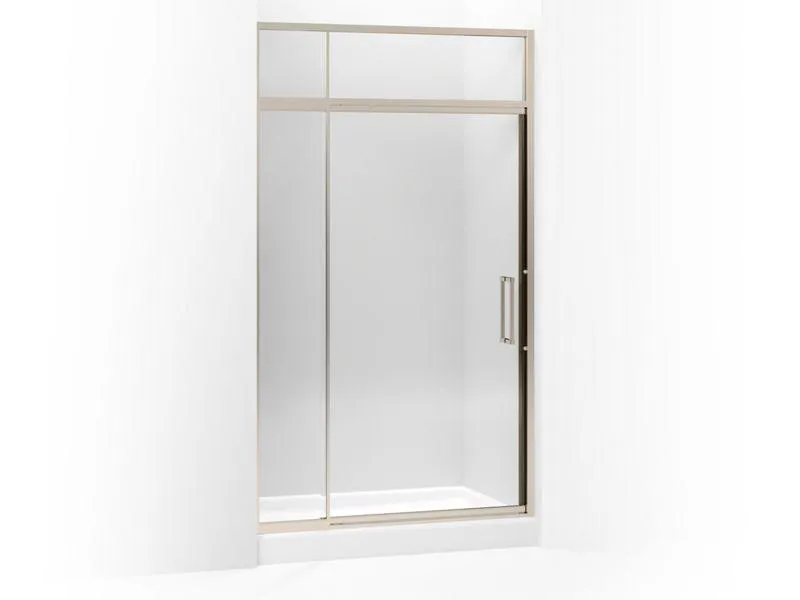 KOHLER K-705823-L Lattis Pivot shower door with sliding steam transom, 89-1/2" H x 45 - 48" W, with 3/8" thick Crystal Clear glass