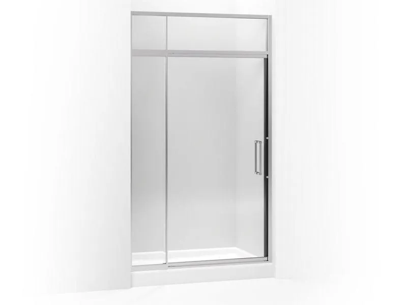 KOHLER K-705823-L Lattis Pivot shower door with sliding steam transom, 89-1/2" H x 45 - 48" W, with 3/8" thick Crystal Clear glass