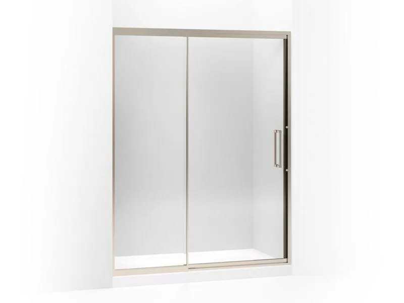 KOHLER K-705824-L Lattis Pivot shower door, 76" H x 57 - 60" W, with 3/8" thick Crystal Clear glass