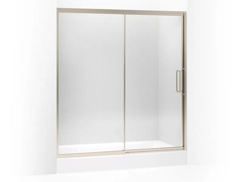 KOHLER K-705826-L Lattis Pivot shower door, 76" H x 69 - 72" W, with 3/8" thick Crystal Clear glass