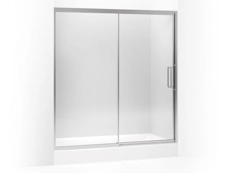KOHLER K-705826-L Lattis Pivot shower door, 76" H x 69 - 72" W, with 3/8" thick Crystal Clear glass