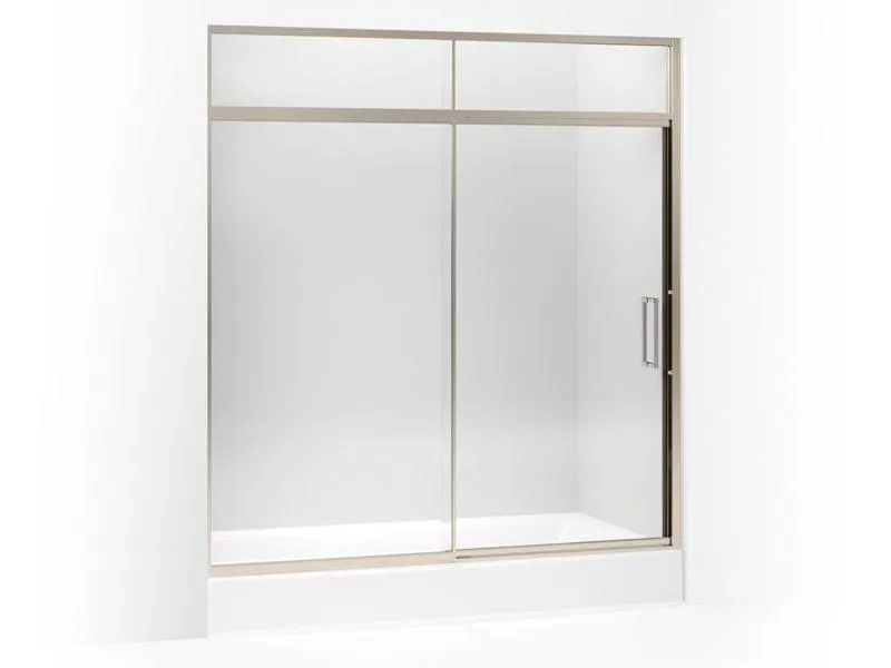 KOHLER K-705827-L Lattis Pivot shower door with sliding steam transom, 89-1/2" H x 69 - 72" W, with 3/8" thick Crystal Clear glass