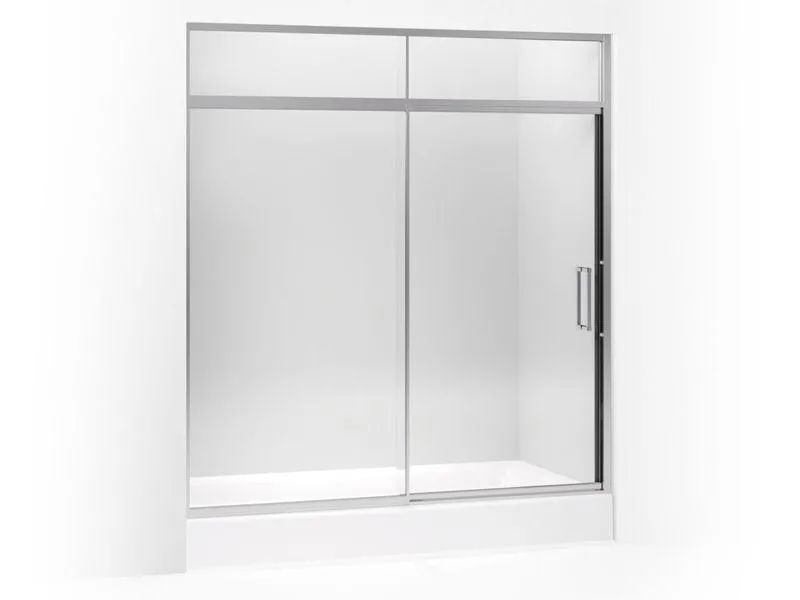 KOHLER K-705827-L Lattis Pivot shower door with sliding steam transom, 89-1/2" H x 69 - 72" W, with 3/8" thick Crystal Clear glass