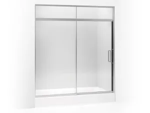 KOHLER K-705827-L Lattis Pivot shower door with sliding steam transom, 89-1/2" H x 69 - 72" W, with 3/8" thick Crystal Clear glass