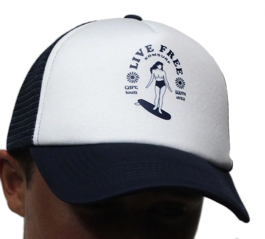 Komsurf Live Free Trucker Cap -  Navy