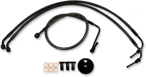 LA Choppers LA-8005B13M Midnight Standard Brake Lines - 12-14in. Ape Hangers