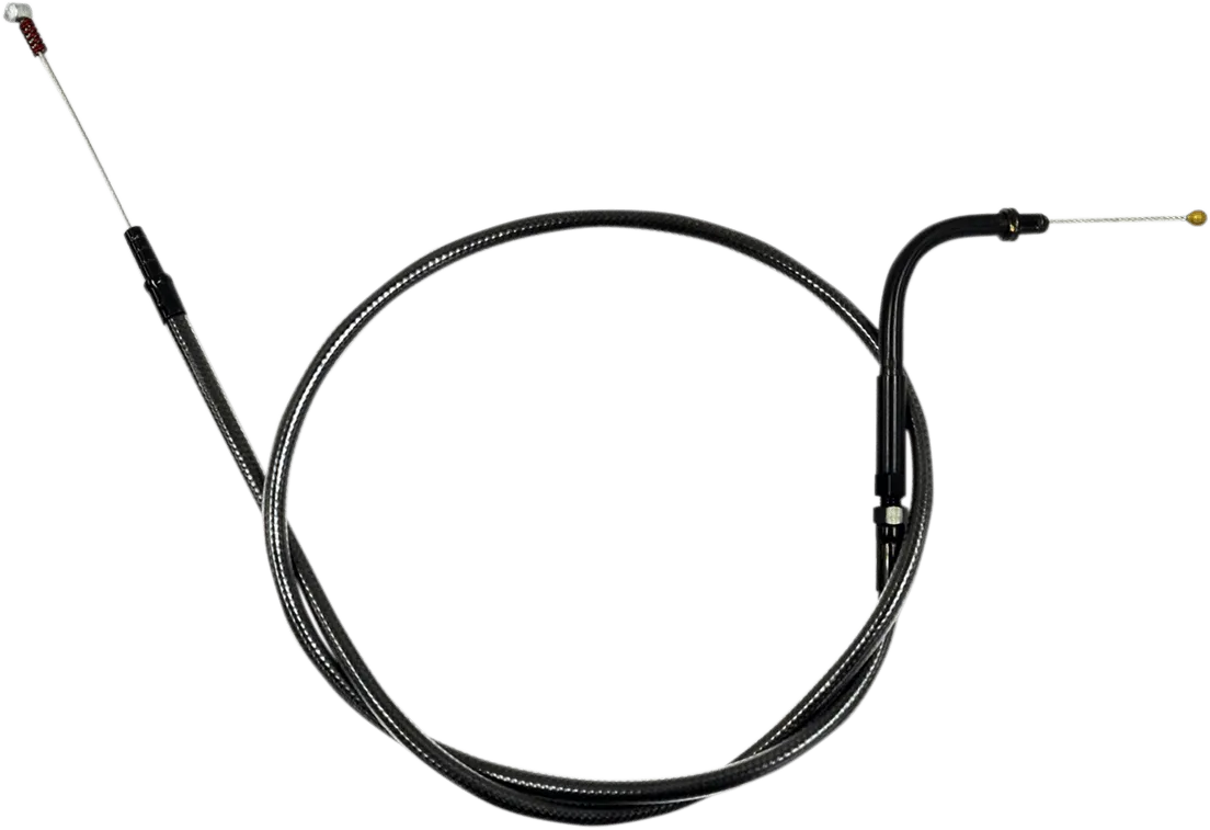 LA Choppers LA-8005ID19M Midnight Braided Idle Cable Kit - 18in.-20in. Ape Hangers