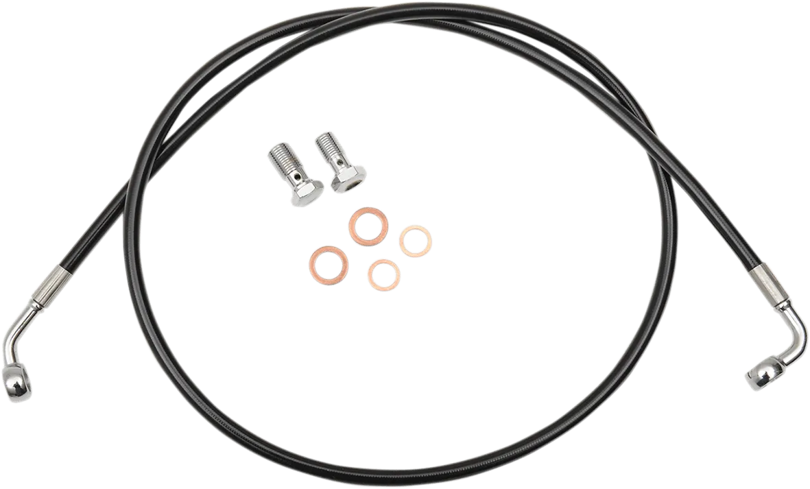 LA Choppers LA-8100B08B Black Vinyl/Stainless Braided Idle Cable Kit - Mini Ape Hangers