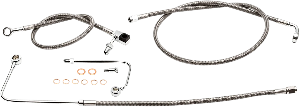 LA Choppers LA-8100B13 Stainless Steel Brake Line Kit - 12in.-14in. Ape Hangers