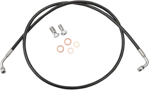 LA Choppers LA-8100B16B Black Vinyl/Stainless Braided Idle Cable Kit - 15in.-17in. Ape Hangers