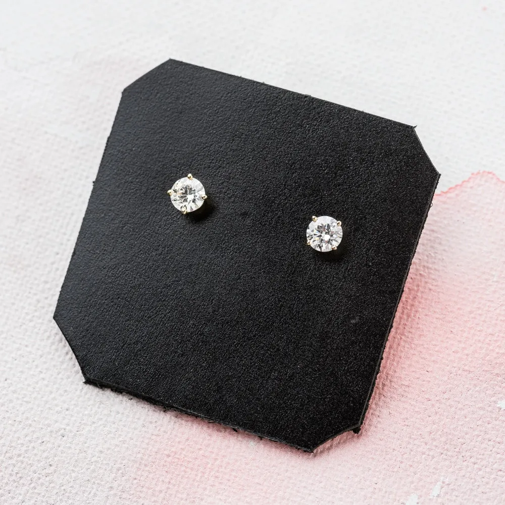 Lab-Grown Diamond Prong-Set Stud Earrings in 14k Gold