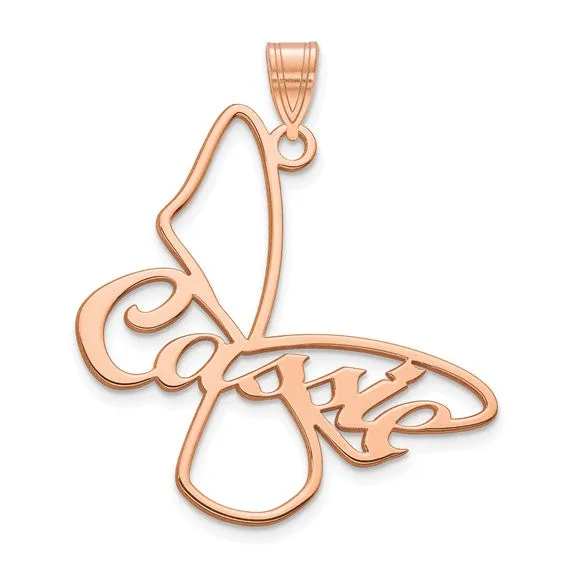 Large Butterfly with Name on Wings Pendant