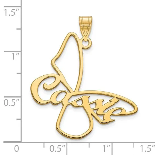 Large Butterfly with Name on Wings Pendant