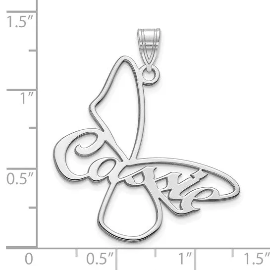 Large Butterfly with Name on Wings Pendant