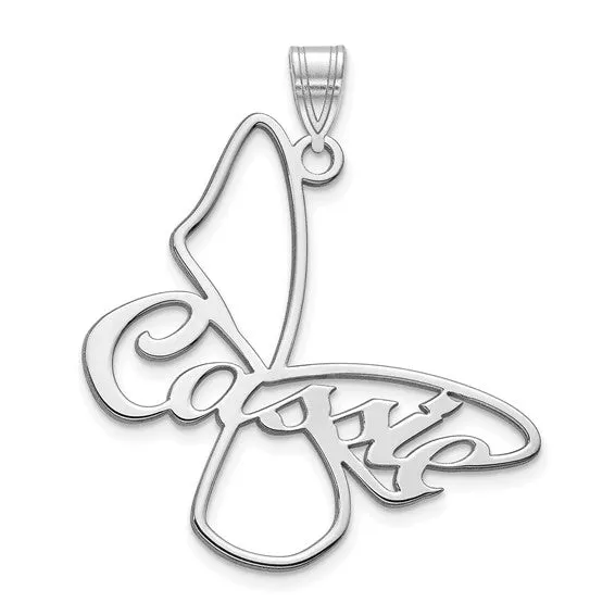 Large Butterfly with Name on Wings Pendant