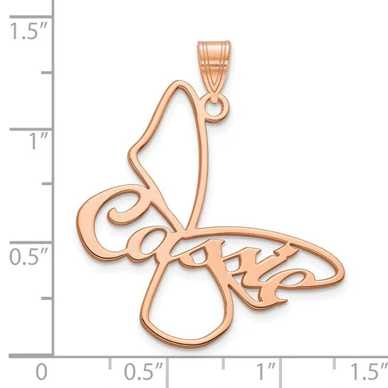 Large Butterfly with Name on Wings Pendant