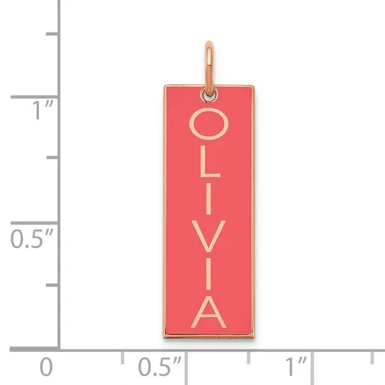 Large Enameled Name Bar charm