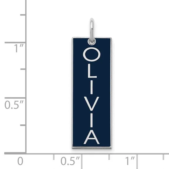 Large Enameled Name Bar charm