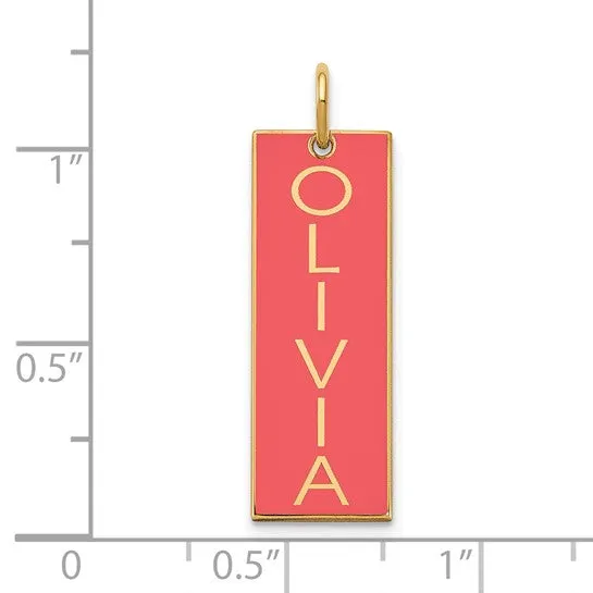 Large Enameled Name Bar charm