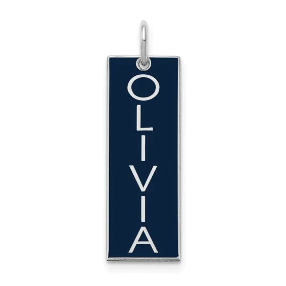 Large Enameled Name Bar charm