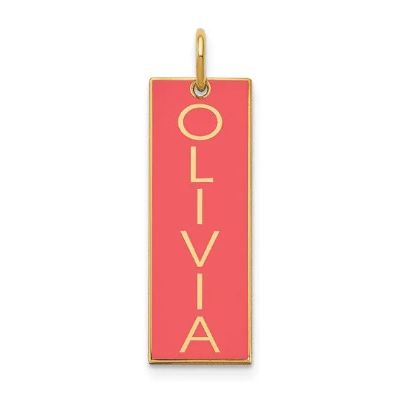 Large Enameled Name Bar charm