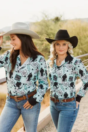 *LAST CHANCE* Warning Cowgirls Button Down