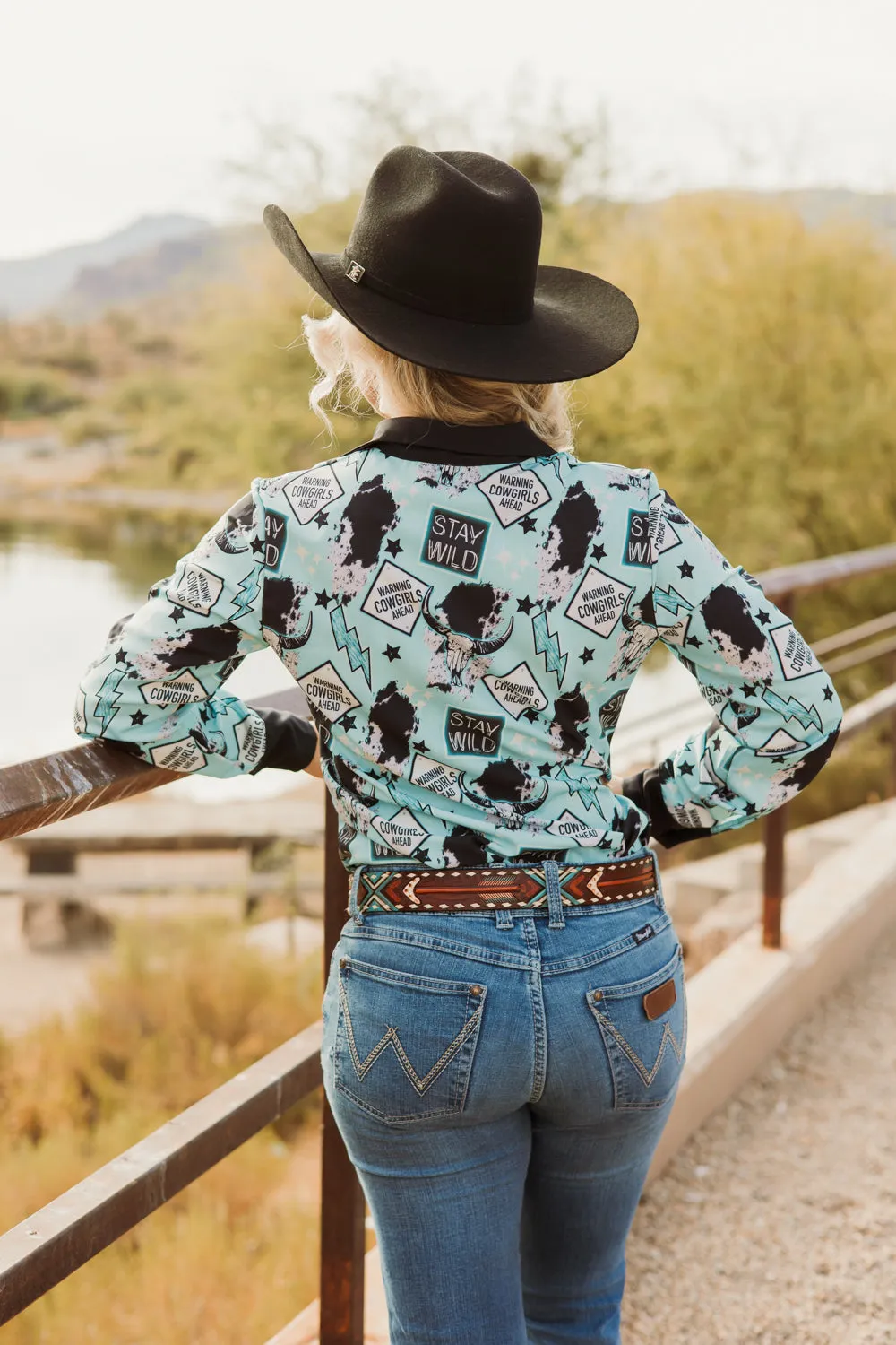 *LAST CHANCE* Warning Cowgirls Button Down