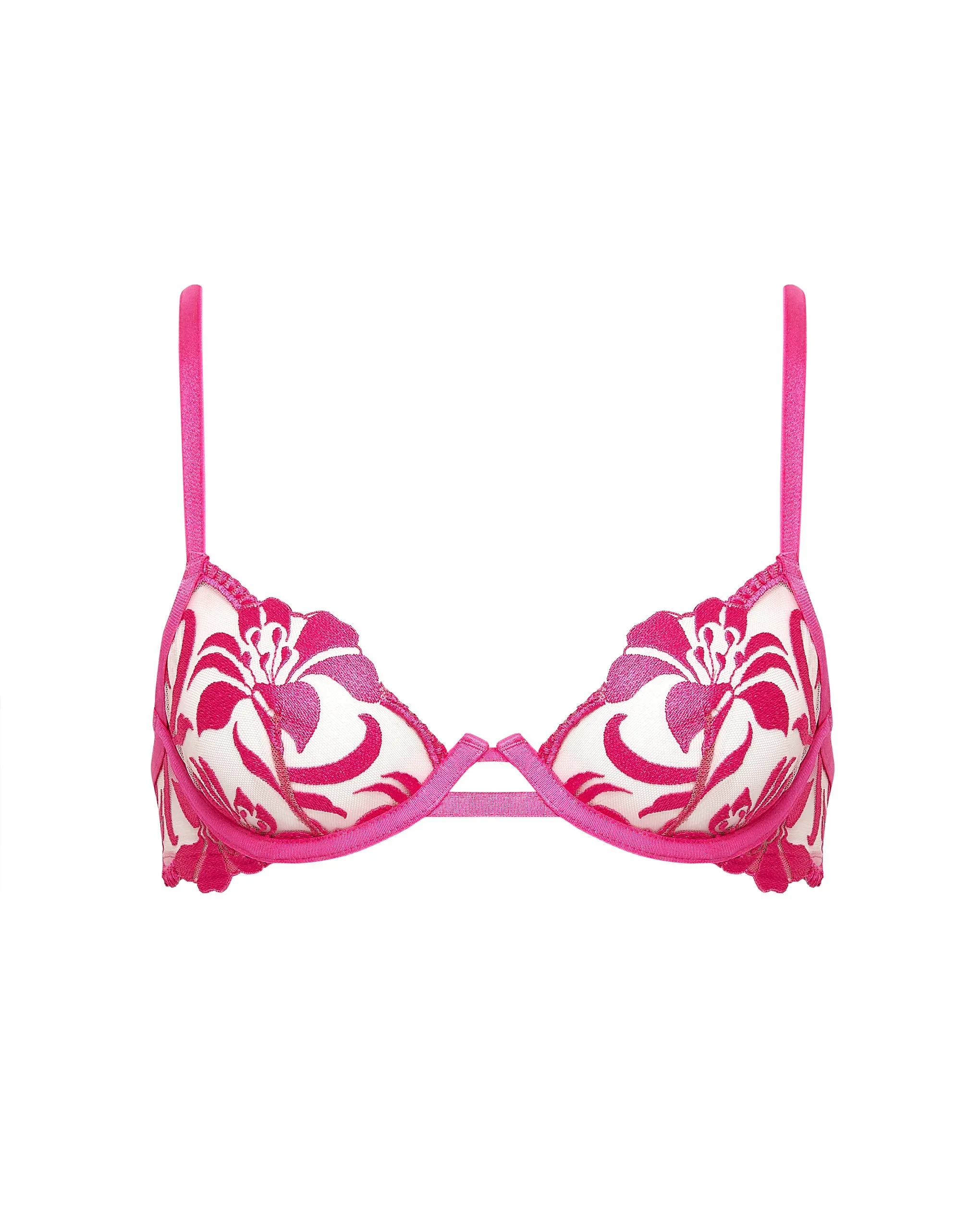 Leonora Wired Bra Fuchsia Pink/Sheer