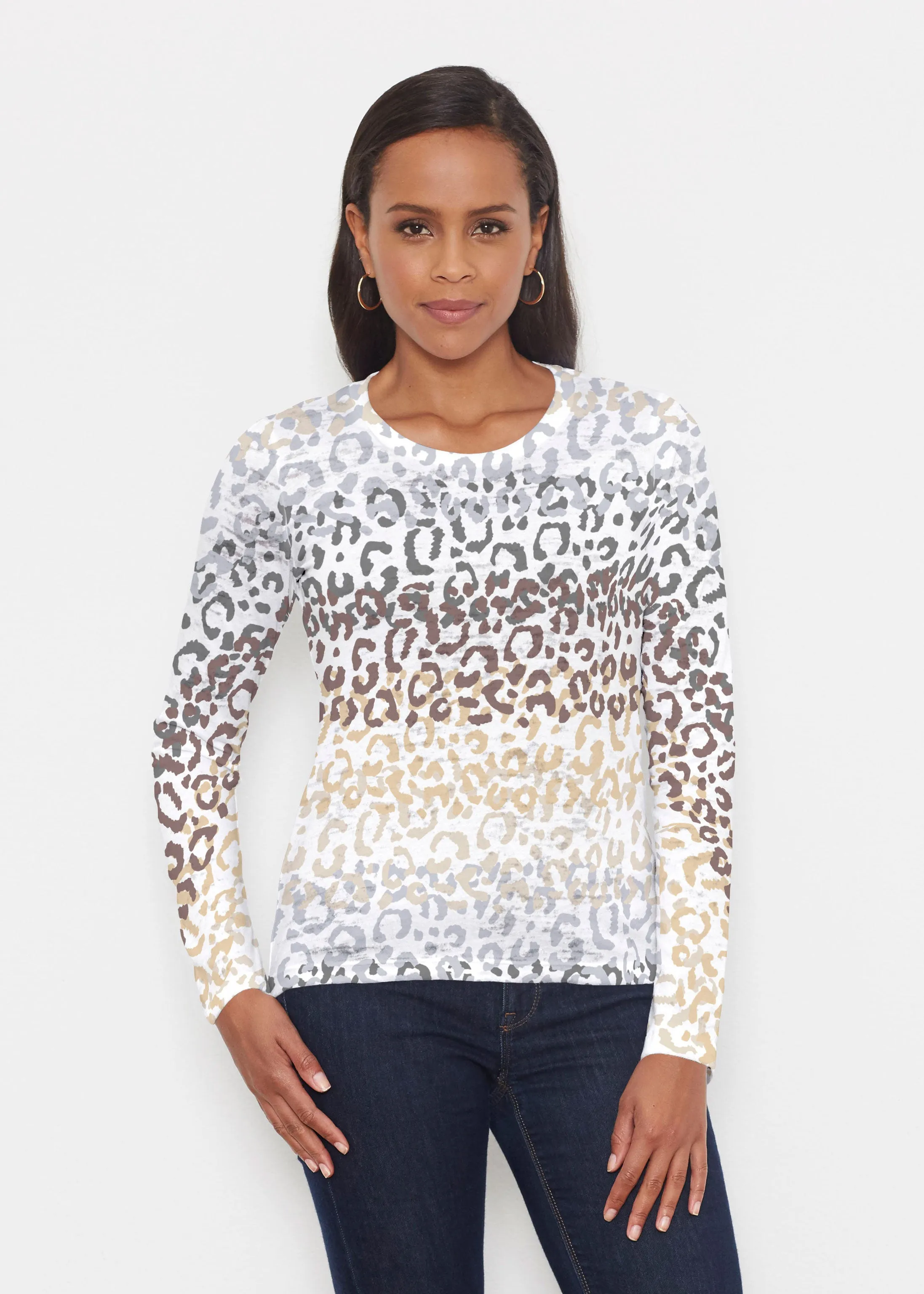 Leopard Ombre (7845) ~ Signature Long Sleeve Crew Shirt