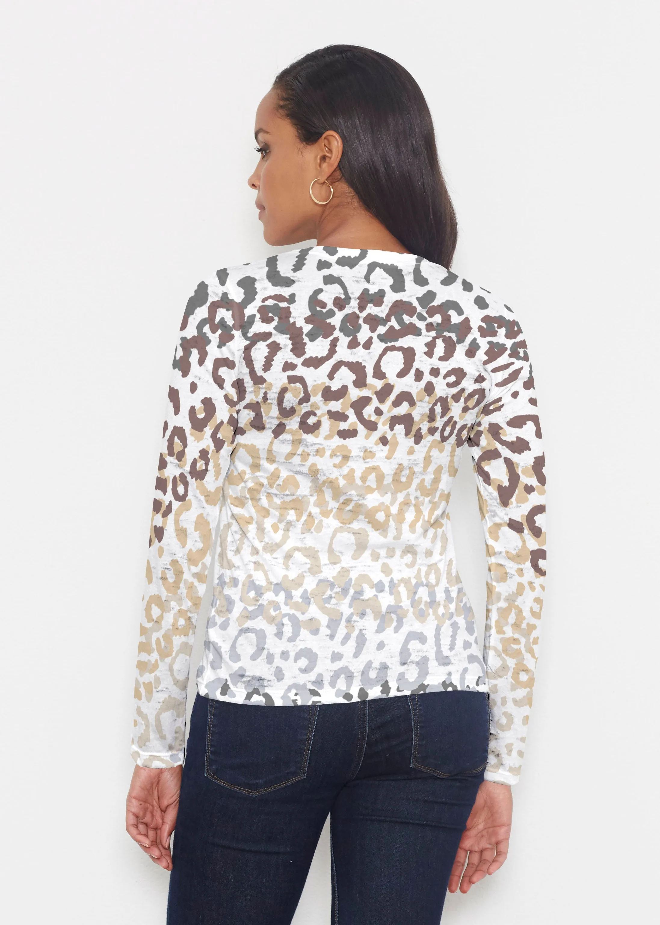 Leopard Ombre (7845) ~ Signature Long Sleeve Crew Shirt