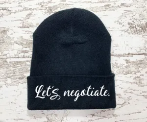 Let's Negotiate, Black Beanie Cuffed Hat