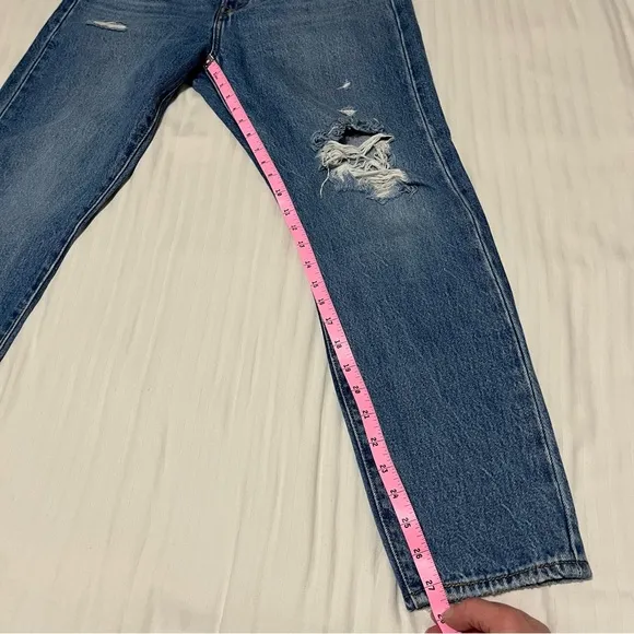 Levis Premium Wedgie Icon High Waist Distressed Jean Athens Asleep Blue size 29
