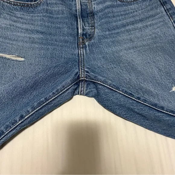 Levis Premium Wedgie Icon High Waist Distressed Jean Athens Asleep Blue size 29