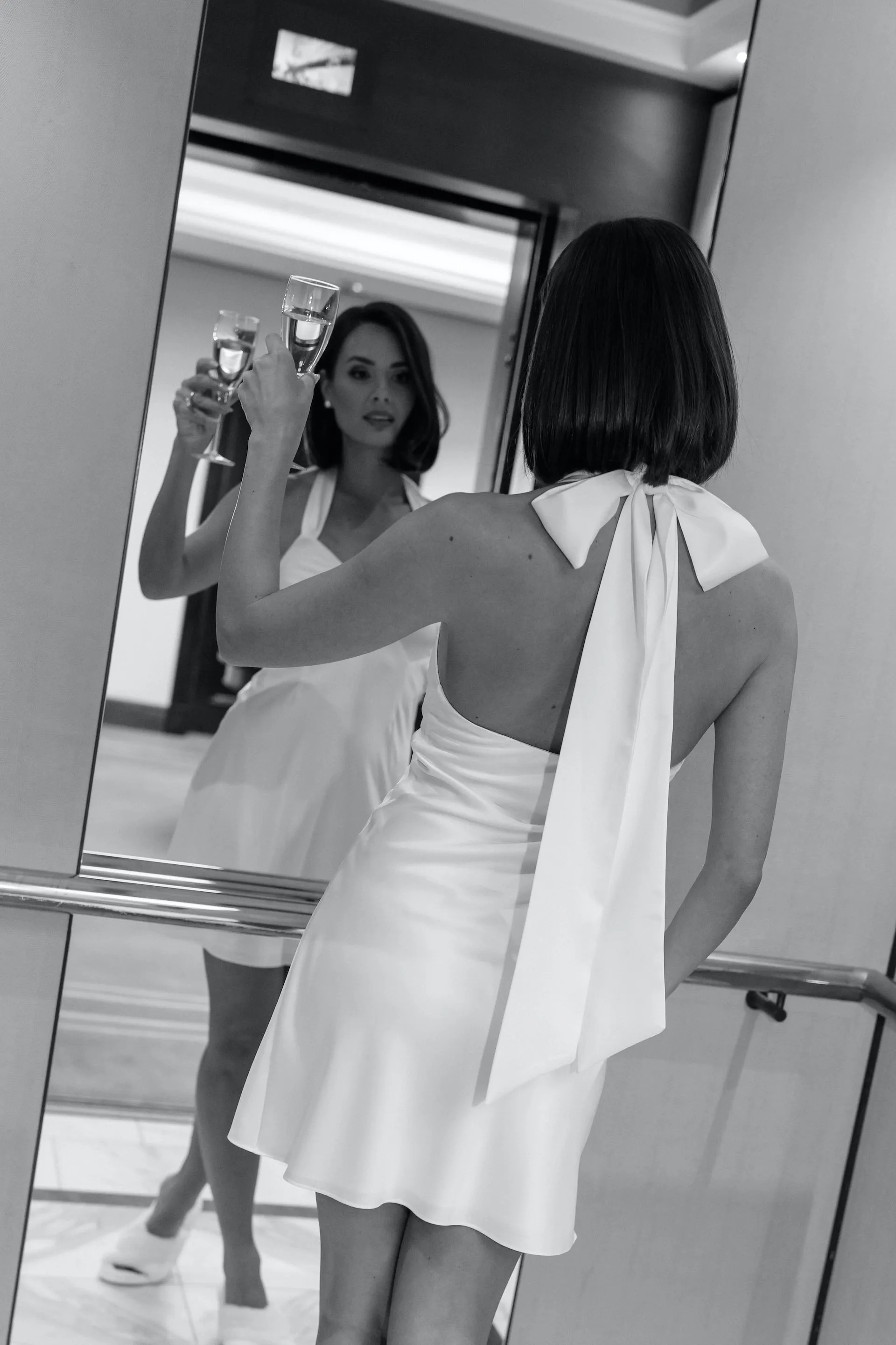 Lila Bow Satin Bridal Slip