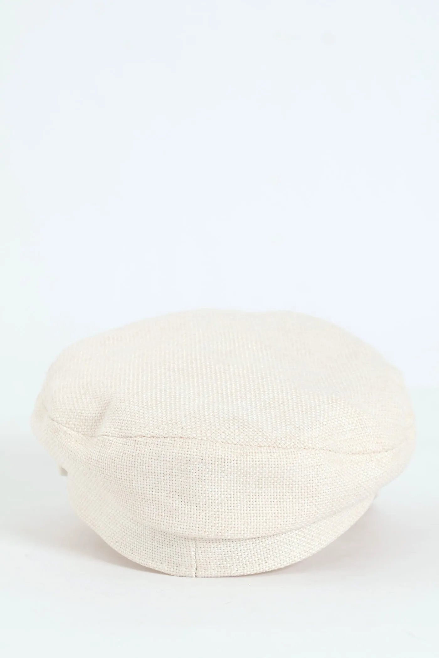 Linen-Look Baker Boy Hat - Cream