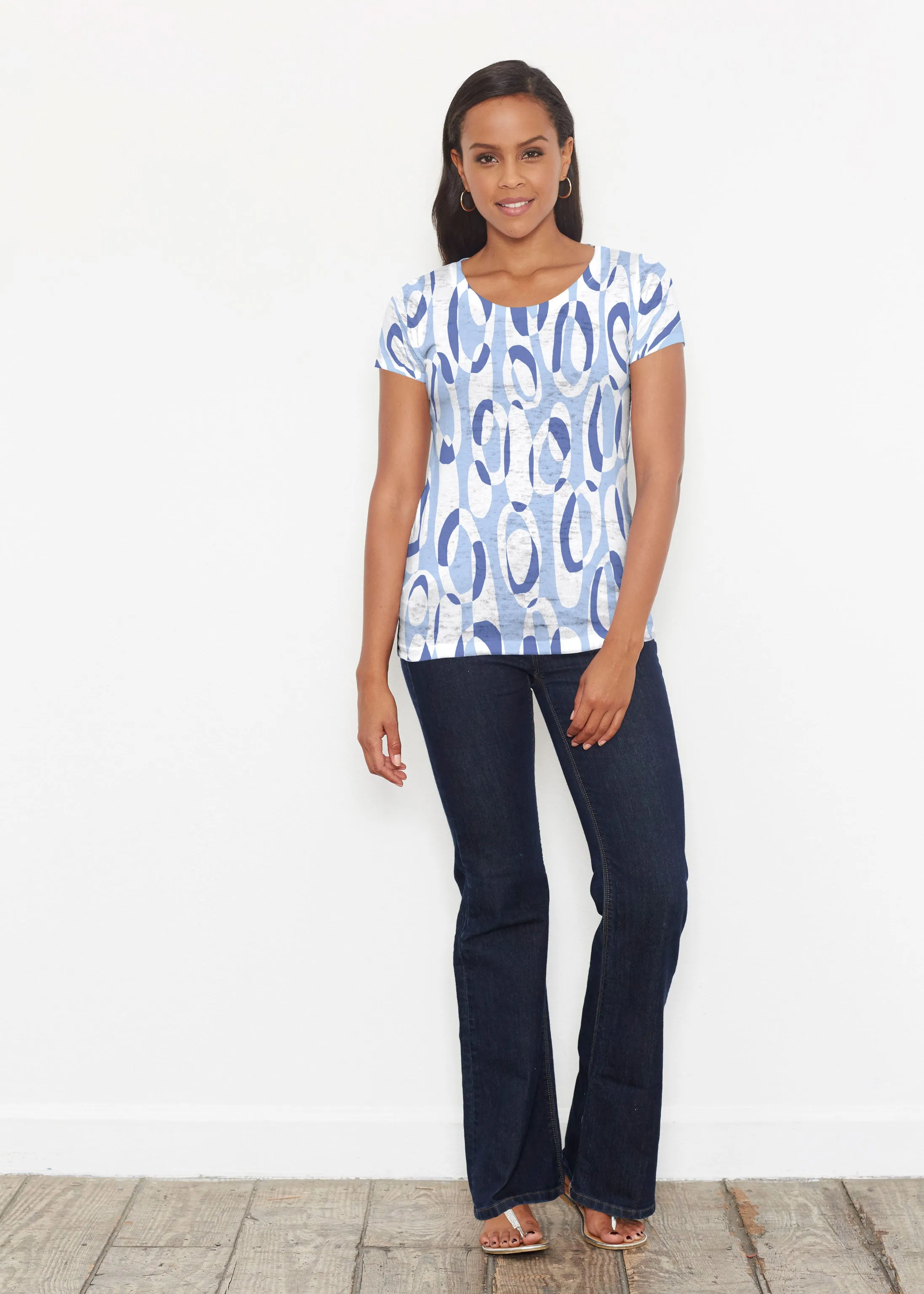 Loop ta Loop Blue (8086) ~ Short Sleeve Scoop Shirt