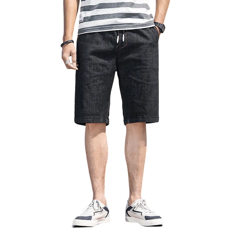 Loose Elasticity Comfy Plus Size Denim Shorts For Men